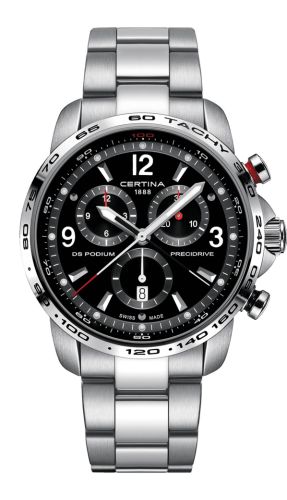 Certina DS Podium Big Size Chrono 1/100 Sec Stainless Steel / Black / Bracelet