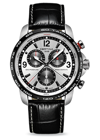 Certina DS Podium Big Size Chrono 1/100 Sec Stainless Steel / Panda