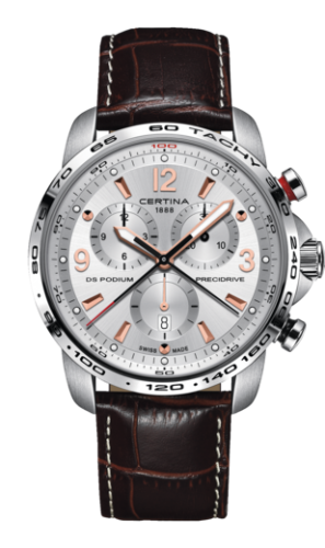 Certina DS Podium Big Size Chrono 1/100 Sec Stainless Steel / Silver / Strap