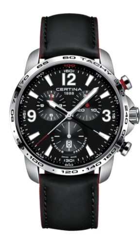Certina DS Podium Big Size Chrono 1/100 Sec Stainless Steel / Black / Strap