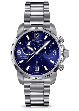 Certina DS Podium Big Size Chrono GMT Blue