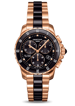 Certina DS First Lady Ceramic Chrono Rose Bracelet