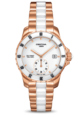 Certina DS First Lady Ceramic Rose White Bracelet