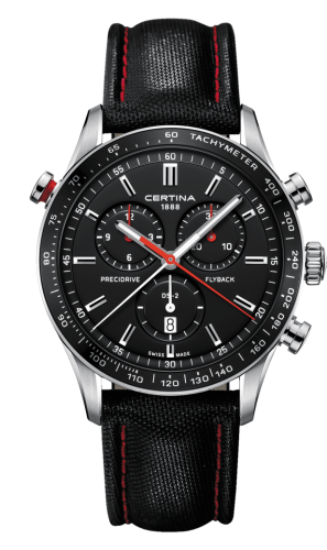 Certina DS-2 Chronograph Flyback Stainless Steel / Black / Strap