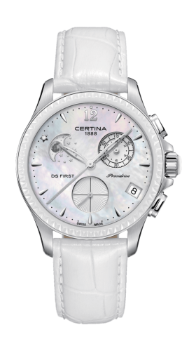 Certina Ds First Lady Chronograph Moon Phase Stainless Steel - Ceramic / MOP