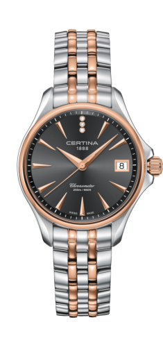 Certina DS Action Diamonds 33.8 Stainless Steel - Rose Gold / Grey