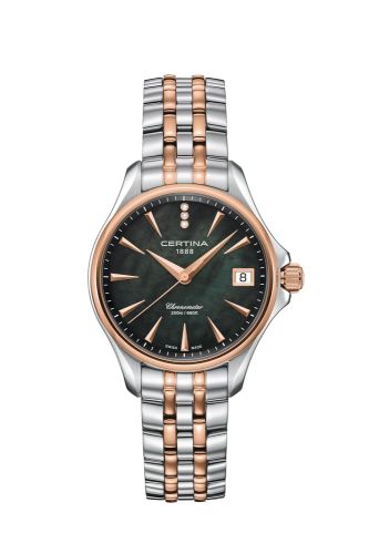 Certina DS Action Diamonds 33.8 Stainless Steel - Rose Gold / Black MOP