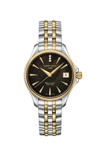 Certina DS Action Diamonds 33.8 Stainless Steel - Yellow Gold / Black MOP