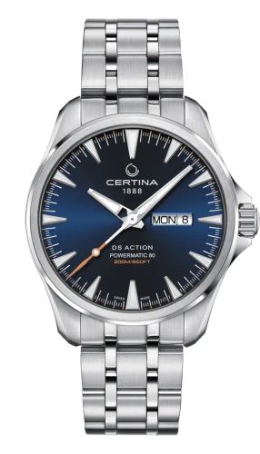 Certina DS Action Powermatic 80 Day-Date Stainless Steel / Blue / Bracelet