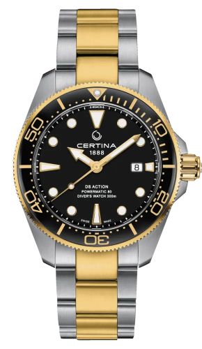 Certina DS Action Diver Powermatic 80 43 Stainless Steel - Yellow Gold / Black / Bracelet