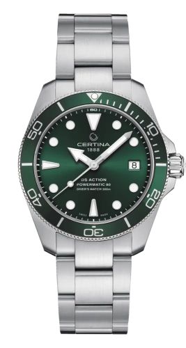 Certina DS Action Diver 38 Powermatic 80 Stainless Steel / Green