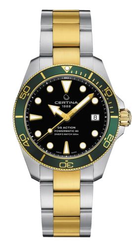Certina DS Action Diver 38 Powermatic 80 Stainless Steel - Yellow Gold / Black