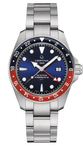 Certina DS Acition GMT Powermatic 80 Stainless Steel / Blue / Bracelet