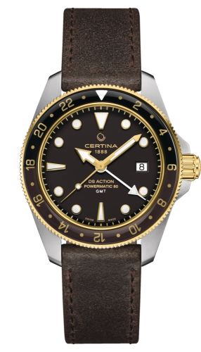 Certina DS Acition GMT Powermatic 80 Stainless Steel - Yellow Gold / Black
