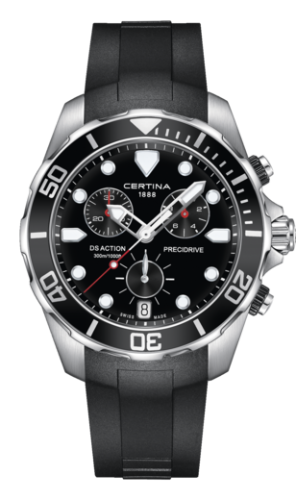 Certina DS Action Chronograph Precidrive Black / Rubber