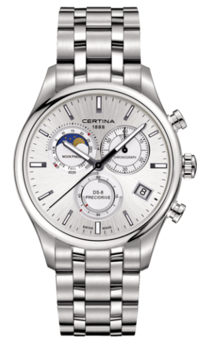 Certina DS-8 Chronograph Moon Phase Stainless Steel / Silver / Bracelet