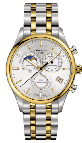 Certina DS-8 Chronograph Moon Phase Stainless Steel / Gold / Bracelet