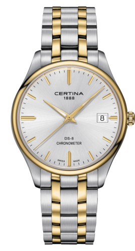 Certina DS-8 Chronometer Stainless Steel / Yellow Gold PVD / Silver