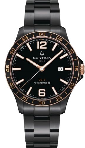 Certina DS-8 Powermatic PVD - Rose Gold / Black / Bracelet