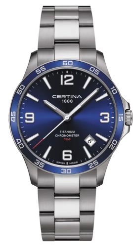 Certina DS-8 Chronometer 41.5 Titanium / Blue / Bracelet