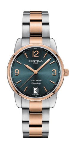 Certina DS Podium 33 Stainless Steel / Rose Gold PVD / Green / Bracelet