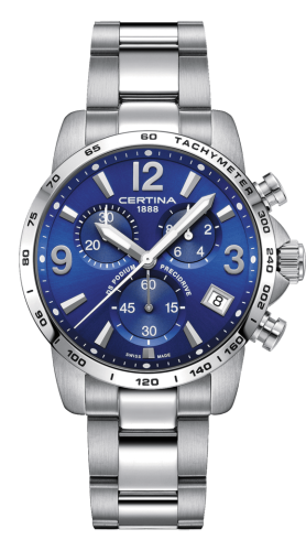 Certina DS Podium Chronograph 1/10 Sec Stainless Steel / Blue / Bracelet