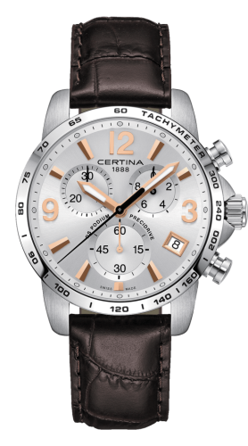 Certina DS Podium Chronograph 1/10 Sec Stainless Steel / Silver / Strap
