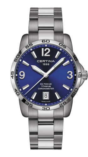 Certina DS Podium 40 Titanium / Blue / Bracelet
