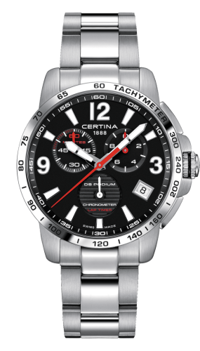 Certina DS Podium Lap Timer Stainless Steel / Black / Bracelet