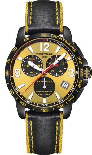 Certina DS Podium Lap Timer PVD / Yellow