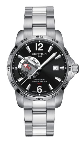 Certina DS Podium GMT Stainless Steel / Black / Bracelet