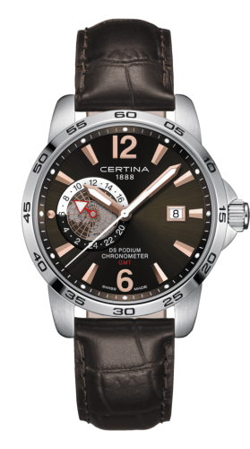 Certina DS Podium GMT Stainless Steel / Brown