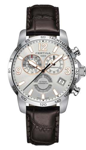Certina DS Podium Chronograph GMT Stainless Steel / Silver / Strap