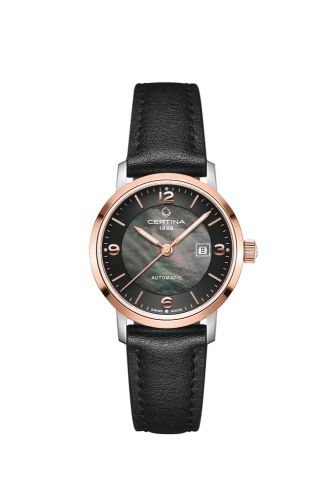Certina DS Caimano Lady Automatic 29 Stainless Steel - Rose Gold / Black MOP