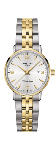 Certina Ds Caimano Lady Titanium - Yellow Gold / Silver / Bracelet