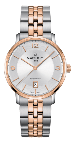 Certina DS Caimano Powermatic 80 Stainless Steel / Rose Gold PVD / Silver / Bracelet