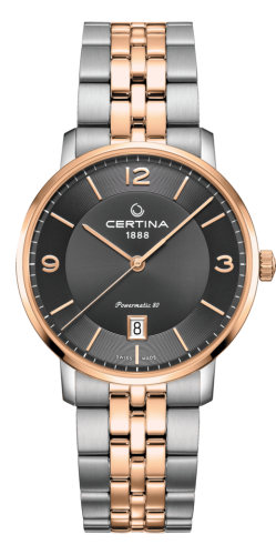 Certina DS Caimano Powermatic 80 Stainless Steel / Rose Gold PVD / Grey / Bracelet