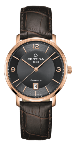 Certina DS Caimano Powermatic 80 Rose Gold PVD / Grey / Strap