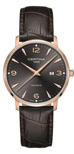 Certina DS Caimano 39 Rose Gold PVD / Grey / Strap