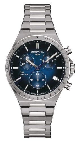Certina DS-7 Chronograph Titanium / Blue / Bracelet