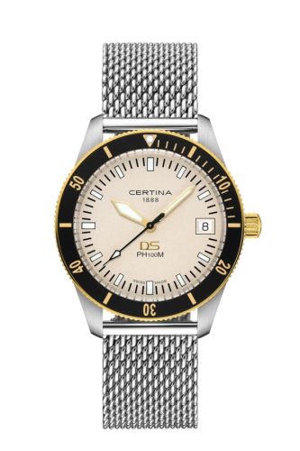 Certina DS PH100M Stainless Steel - Yellow Gold / Silver / Mesh