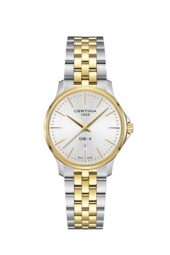 Certina DS-8 Lady Quartz Stainless Steel - Yellow Gold / Silver / Bracelet