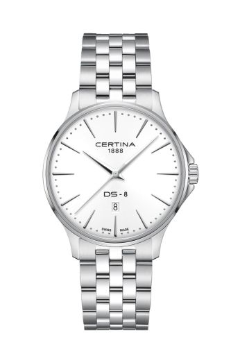 Certina DS-8 Gent Quartz Stainless Steel / White / Bracelet