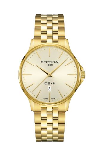 Certina DS-8 Gent Quartz Yellow Gold / Champagne / Bracelet