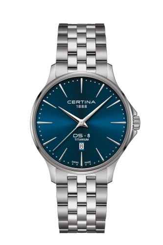 Certina DS-8 Gent Quartz Titanium / Blue / Bracelet