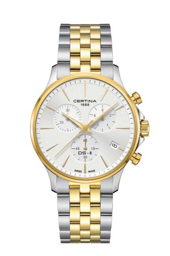 Certina DS-8 Chrono Stainless Steel - Yellow Gold / Silver / BRacelet