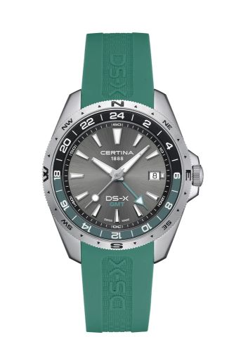Certina DS-X GMT Stainless Steel / Grey / Rubber