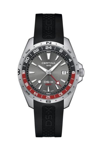 Certina DS-X GMT Stainless Steel / Grey / Rubber
