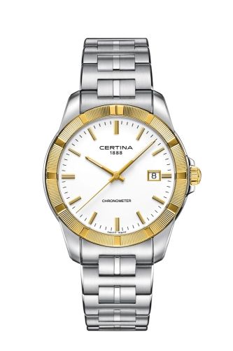 Certina DS Jubile Quartz Stainless Steel - Yellow Gold / White / Bracelet