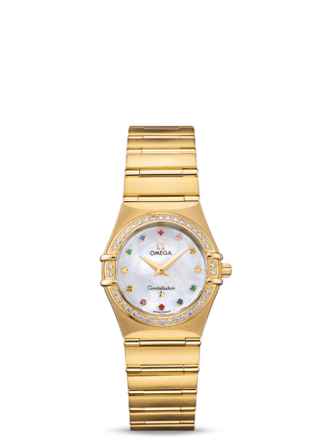 Omega Constellation Quartz 25.5 '95 Yellow Gold / Diamond / MOP Iris